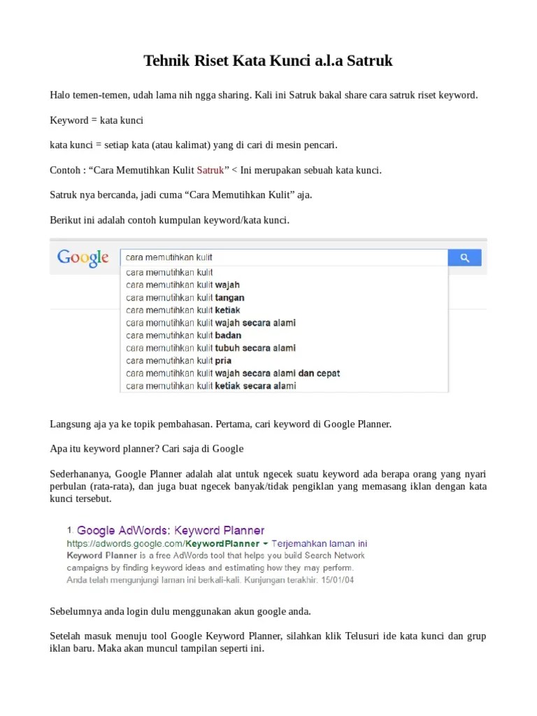 Cara Mencari Keyword Di Google